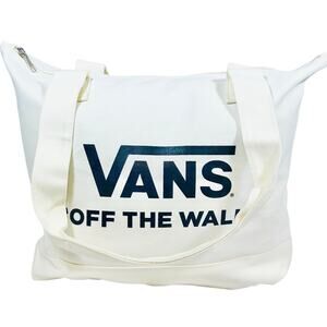 Vans Off The Wall Reusable Large Tote Bag Classic Style Bold Logo White New
